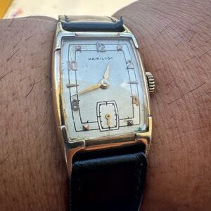 Vtg Hamilton Tank circa 50’s Wind Up Men’s Watch 🔥